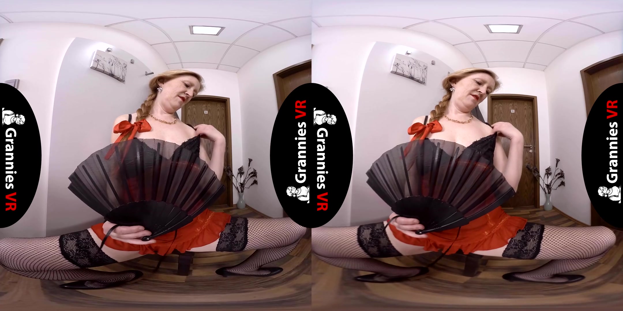 Angelina in Years Masturbates in the Hallway - Lingerie Granny Fingering