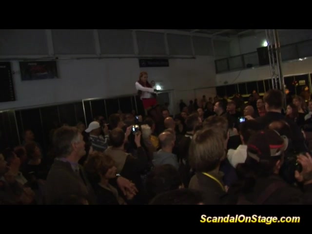 wild fetish orgy on public show stage