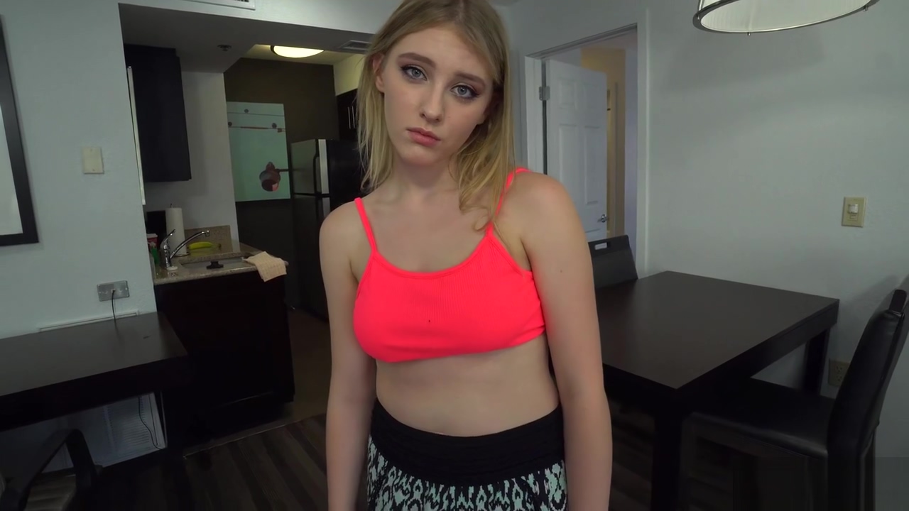 Blonde teen 18+ stepsister rides stepbros cock for cardio