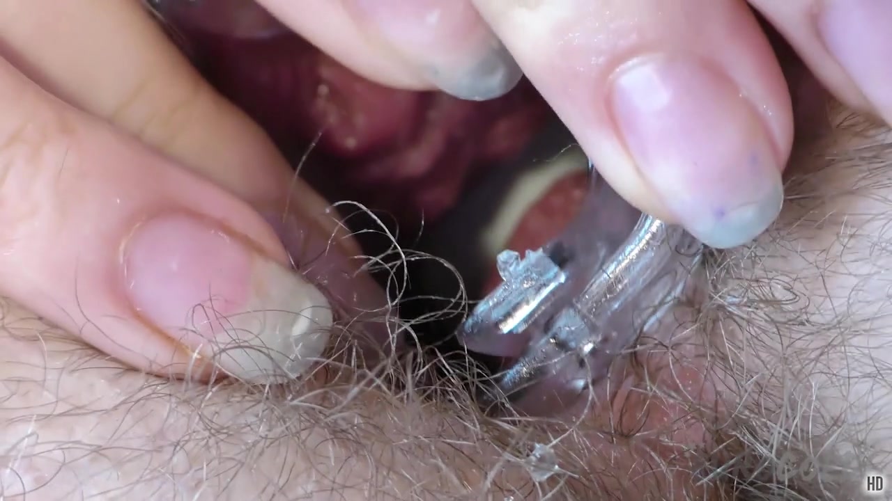 Tattooed teen 18+ With Hairy Gash Panty Stuffing Speculum Cervix View