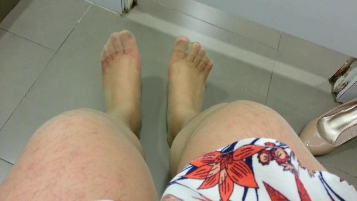 Beige Patent Pumps With Pantyhose Teaser 21