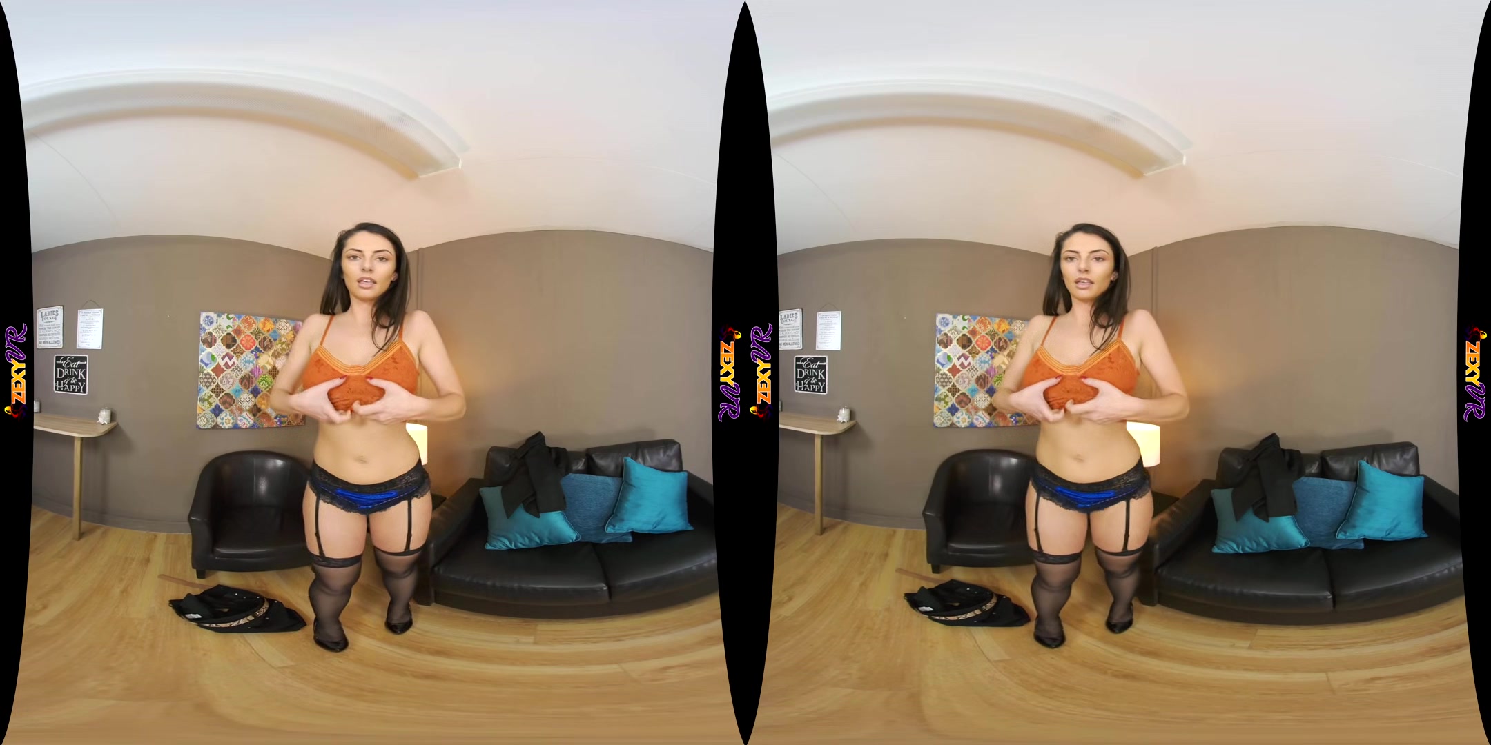 Orange Is The New Black - Big Tits Brunette Sexy Secretary Striptease Vr