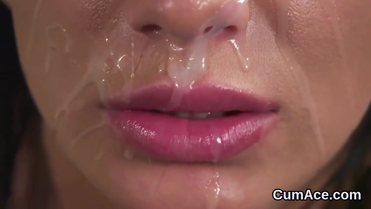 Hot Hottie Gets Cumshot On Her Face Eating All The Load