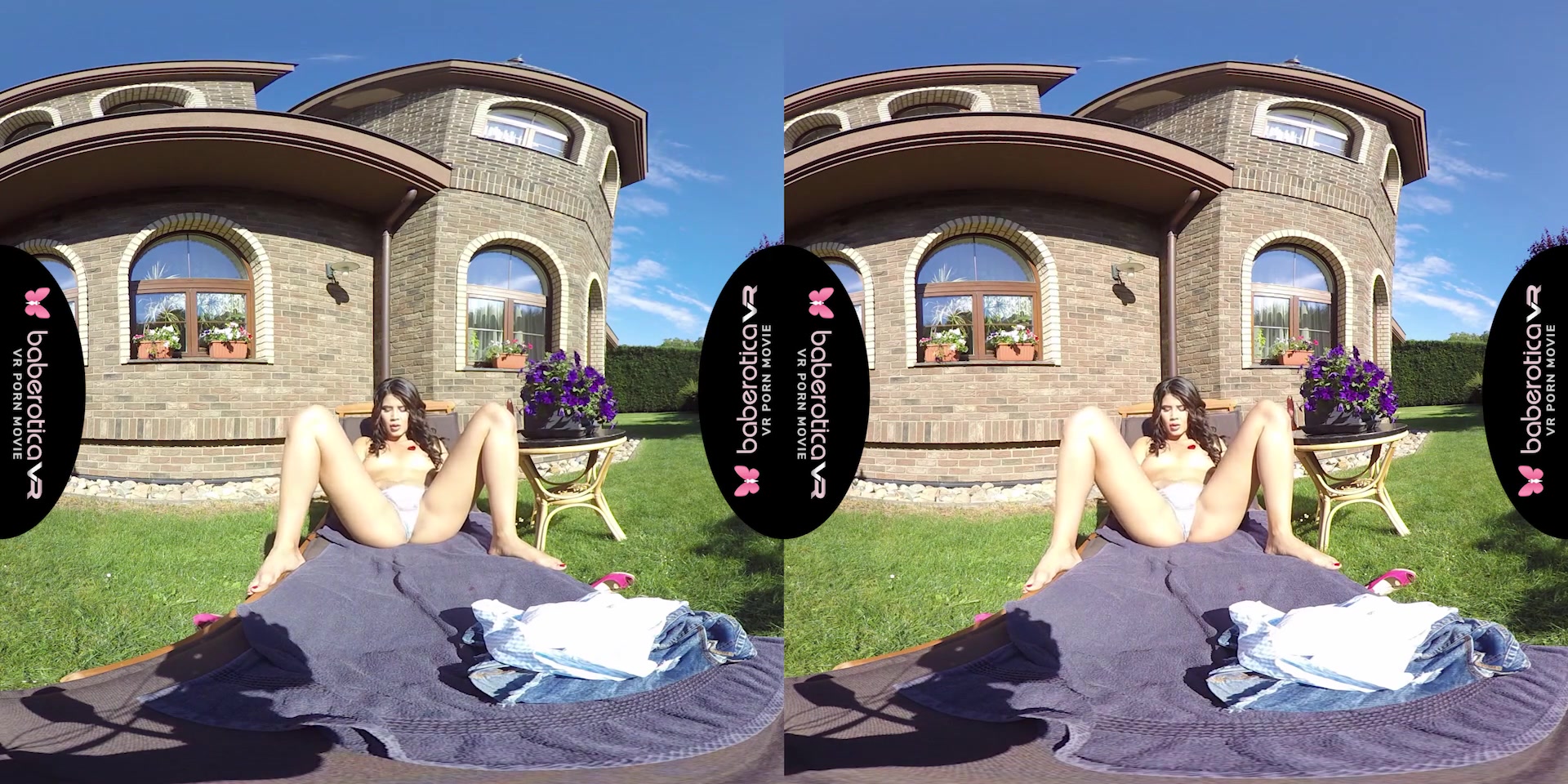 Lady Dee is in our back yard naked getting some sun - BaberoticaVR