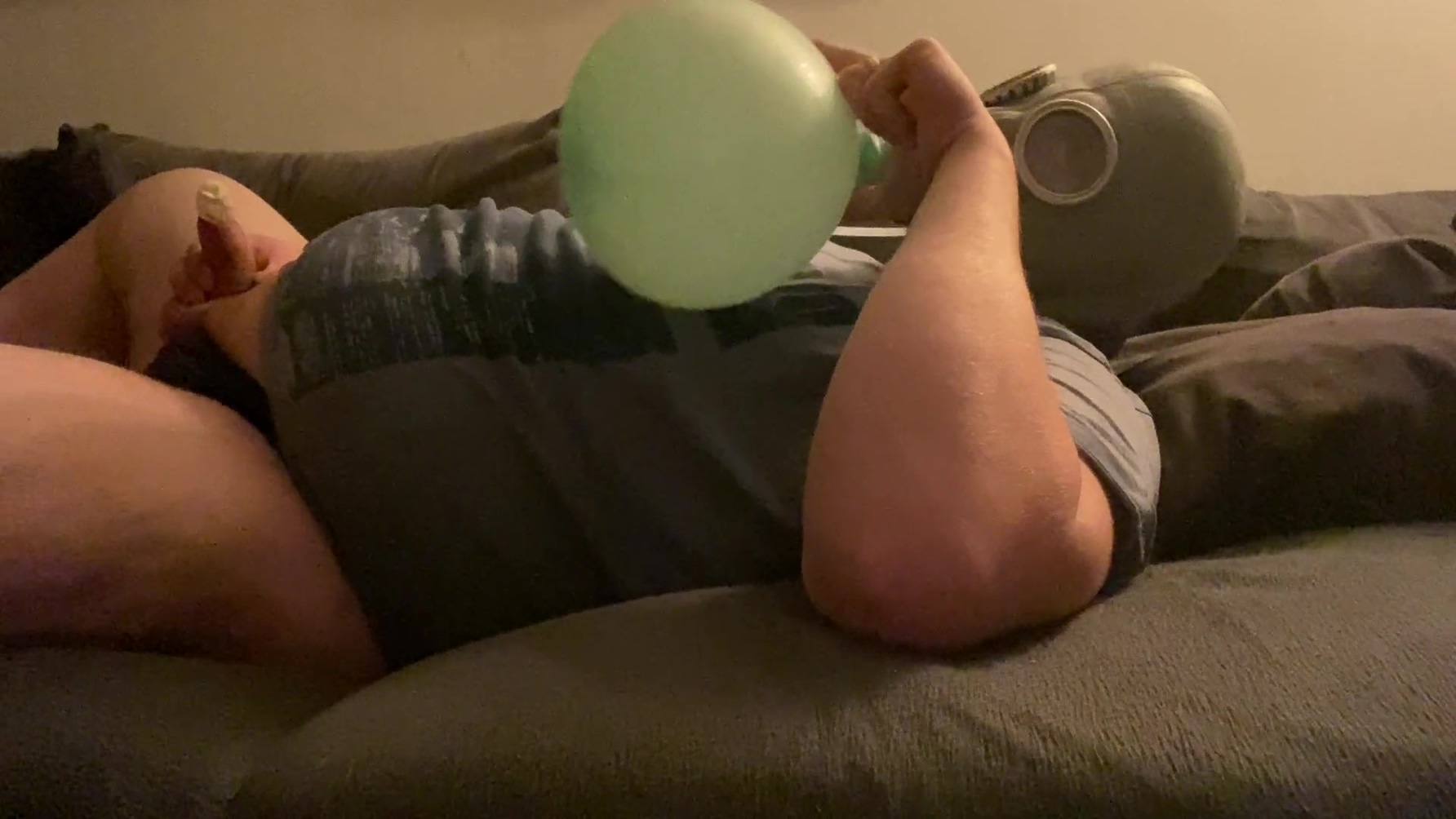 Bhdl - N.v.a. Gasmask Breathplay - Training With Ballon Breathbag And Cumming