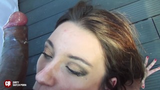 Teen Slut loves to swallow 8 loads public outdoor handcuffed