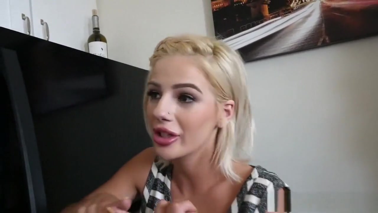 Petite stepsister Bella rides your thick cock
