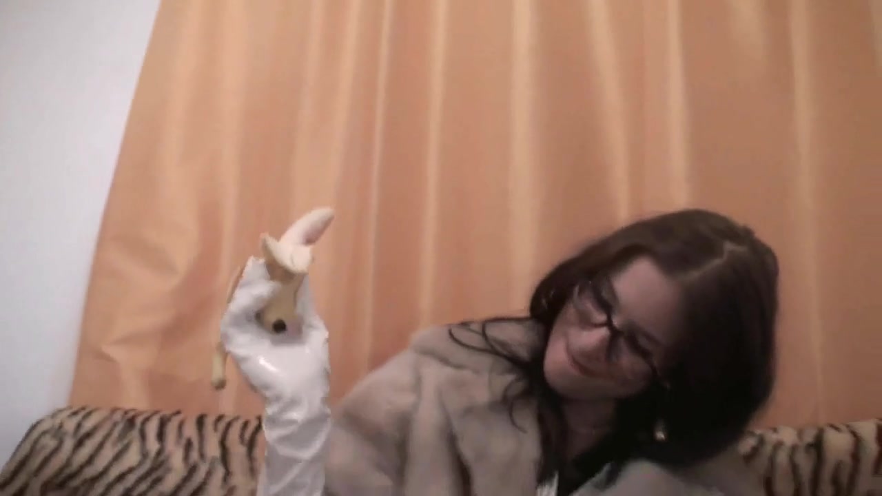 Mocking slave's small penis, licking banana size comparison by Femdom Austria