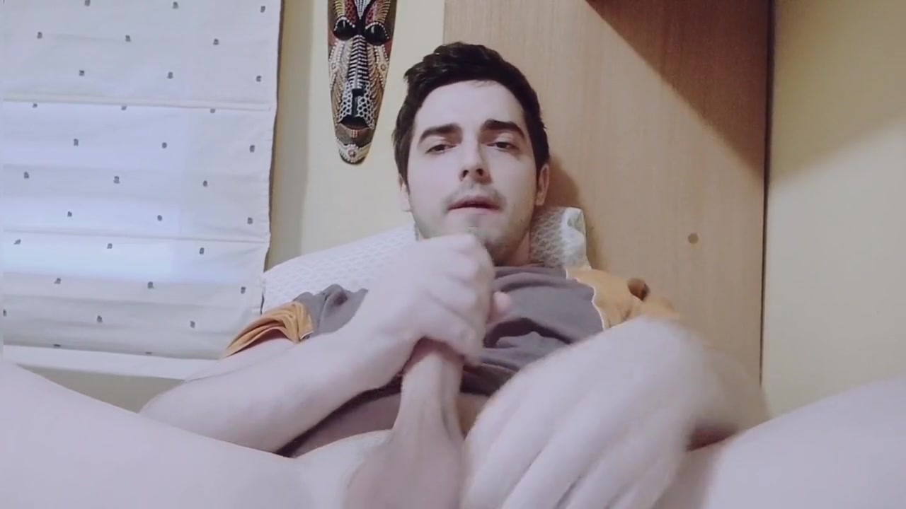 Horny Boy Plays With His White Cock