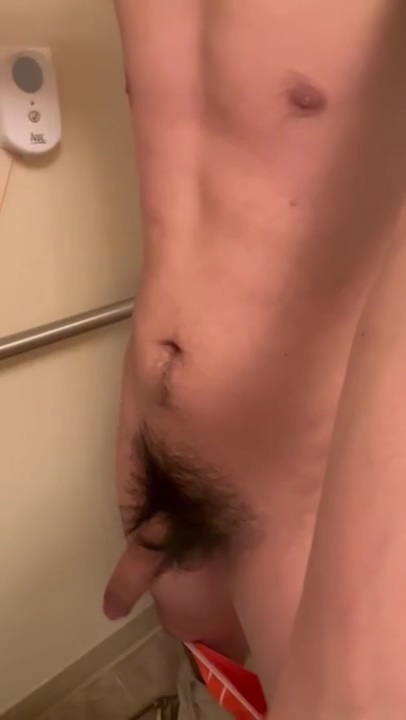 Masturbating Cumshot Femboy Asian Twink In Employee Restroom Stripped