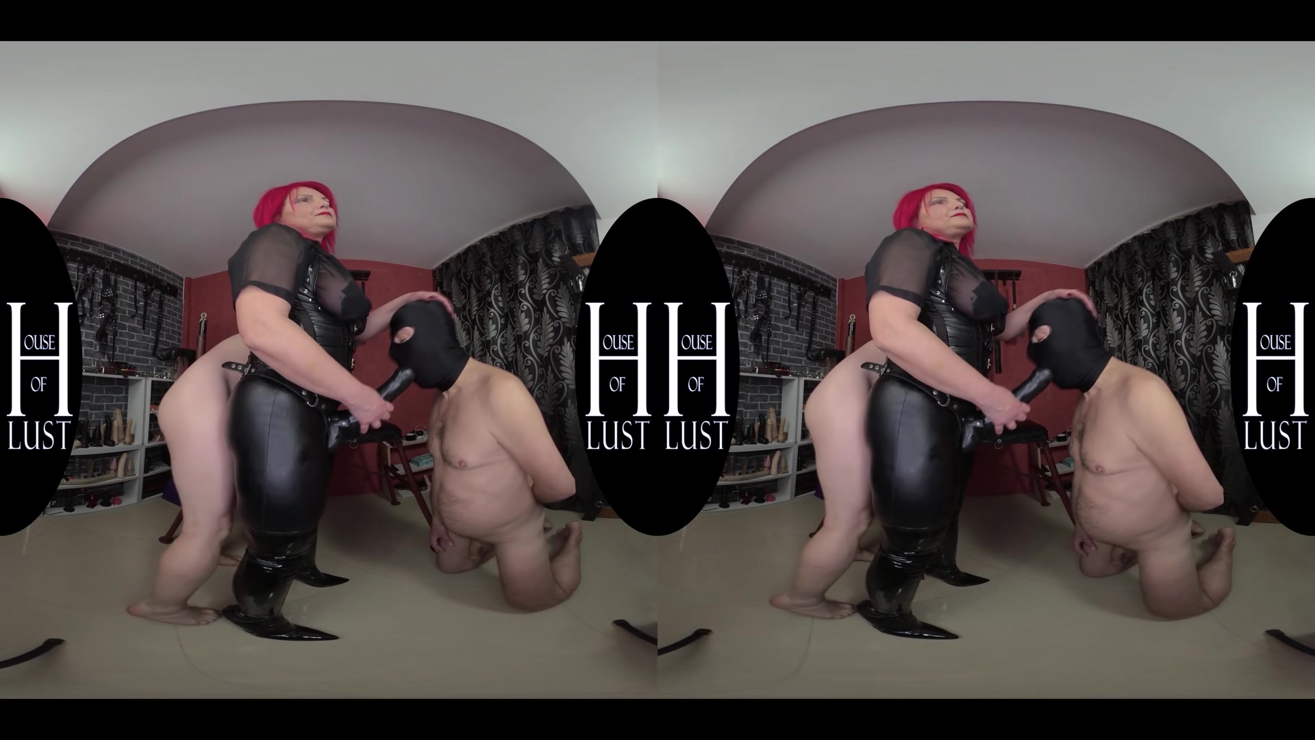 Goddess Andreea - Huge strapon for my 2 slaves - VRVids