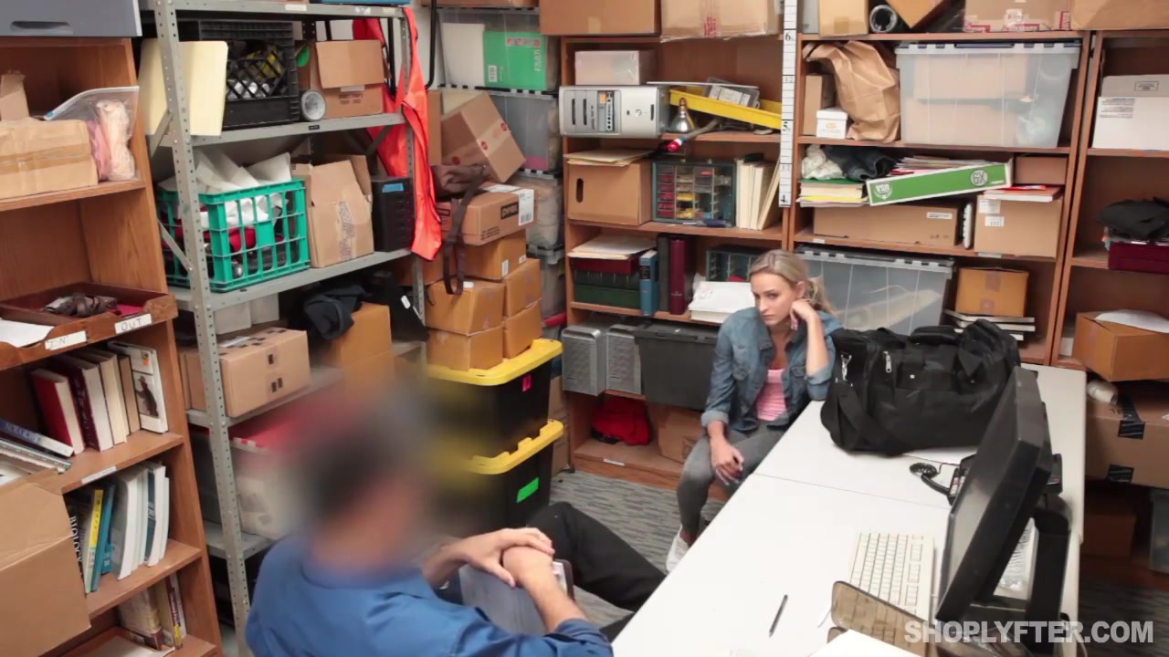 Security Guy Forces Young Shoplifter To Suck His Dick As Punishment With Emma Hix