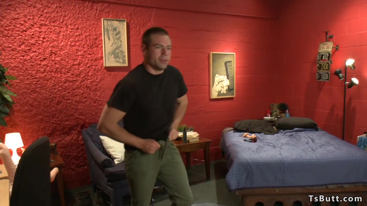 Shemale rough anal fucks roommate