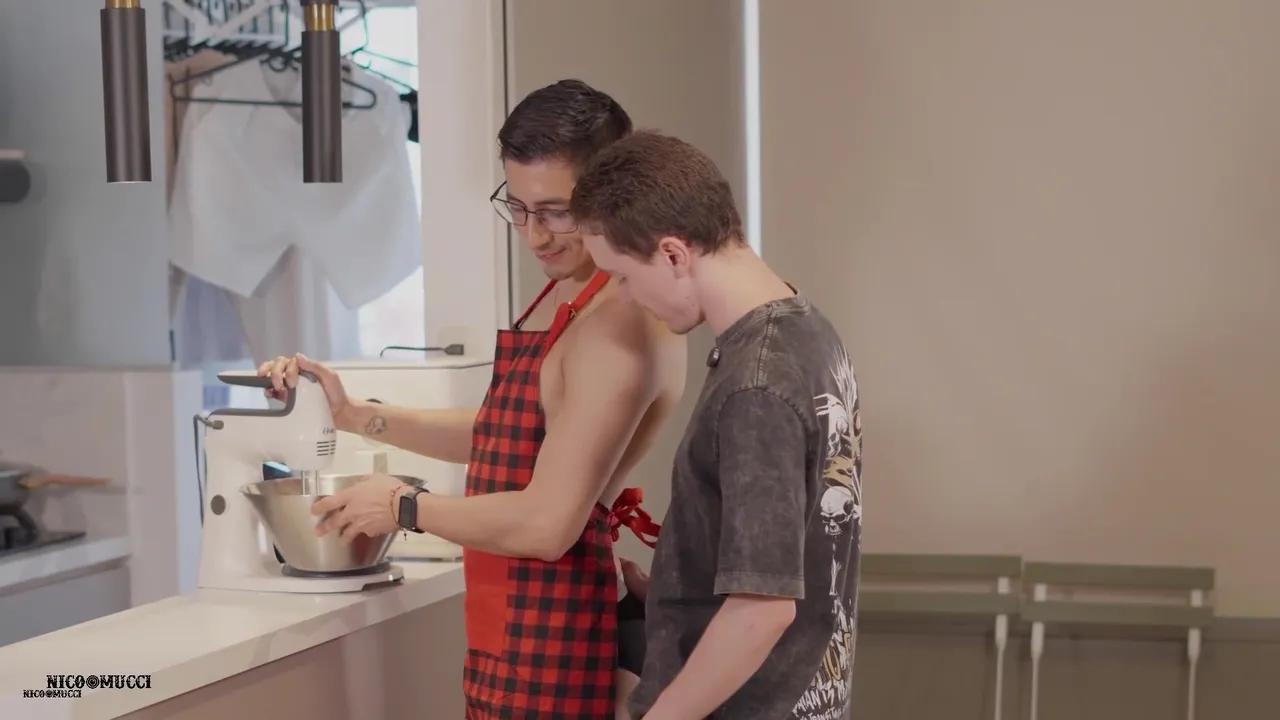 Kitchen Breeding I Caught Him Baking Naked And I Fuck Him Hard Bareback Until Creampie