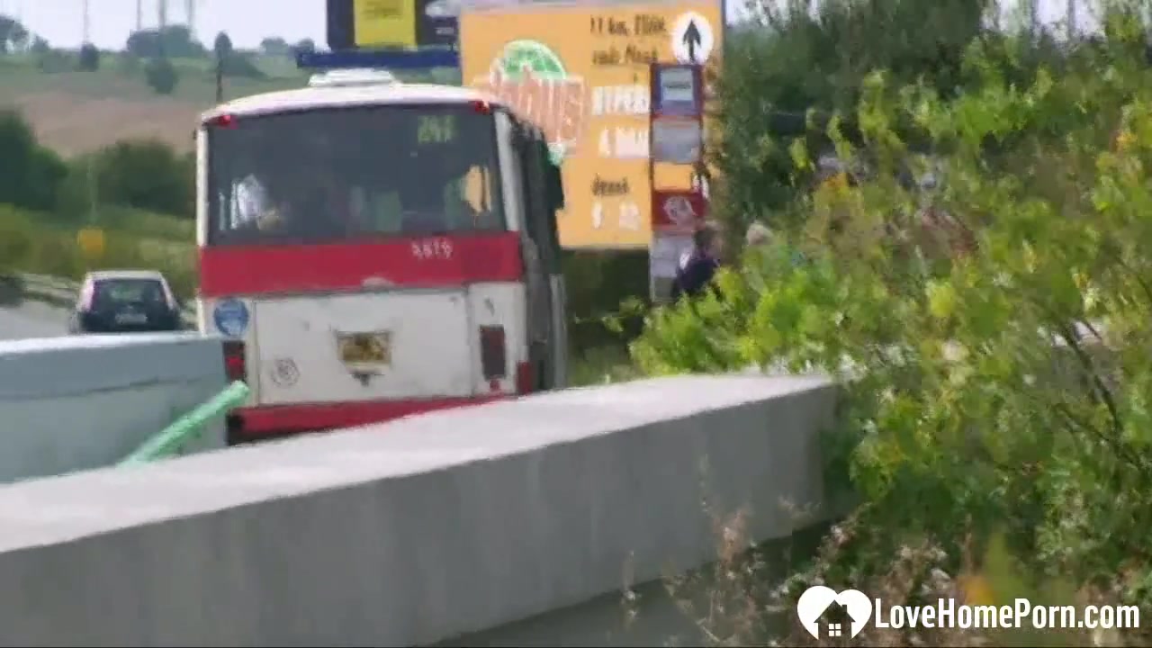 Banging a hot blonde babe in public