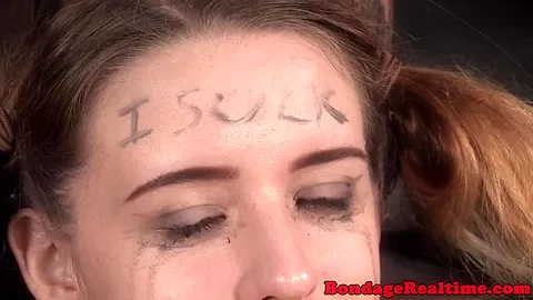 Femdom climaxes all over submissives face