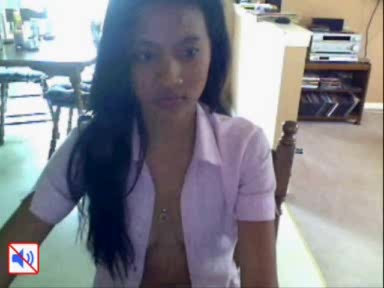Asian sexy girl stripping in front of the webcam