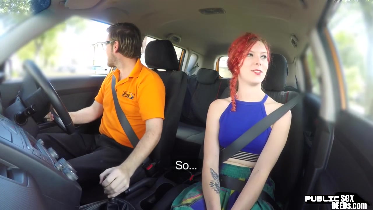 UK redhead sucks instructor before missionary sex in POV