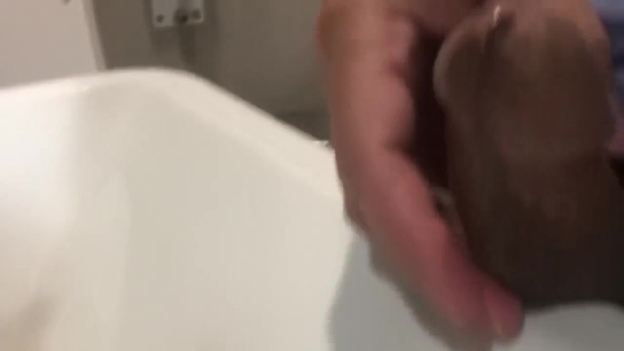 Professional Handsome Office Guy Strokes His Cock After Pissing To Relief Himself From Stress