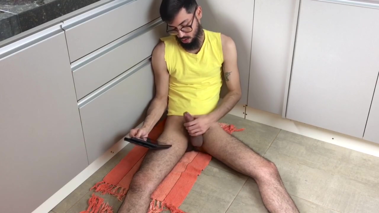 Masturbating In The Kitchen Watching Porn On The Tablet