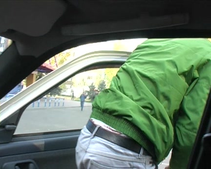 Taken into the throat in the car in plain sight for 100 bucks