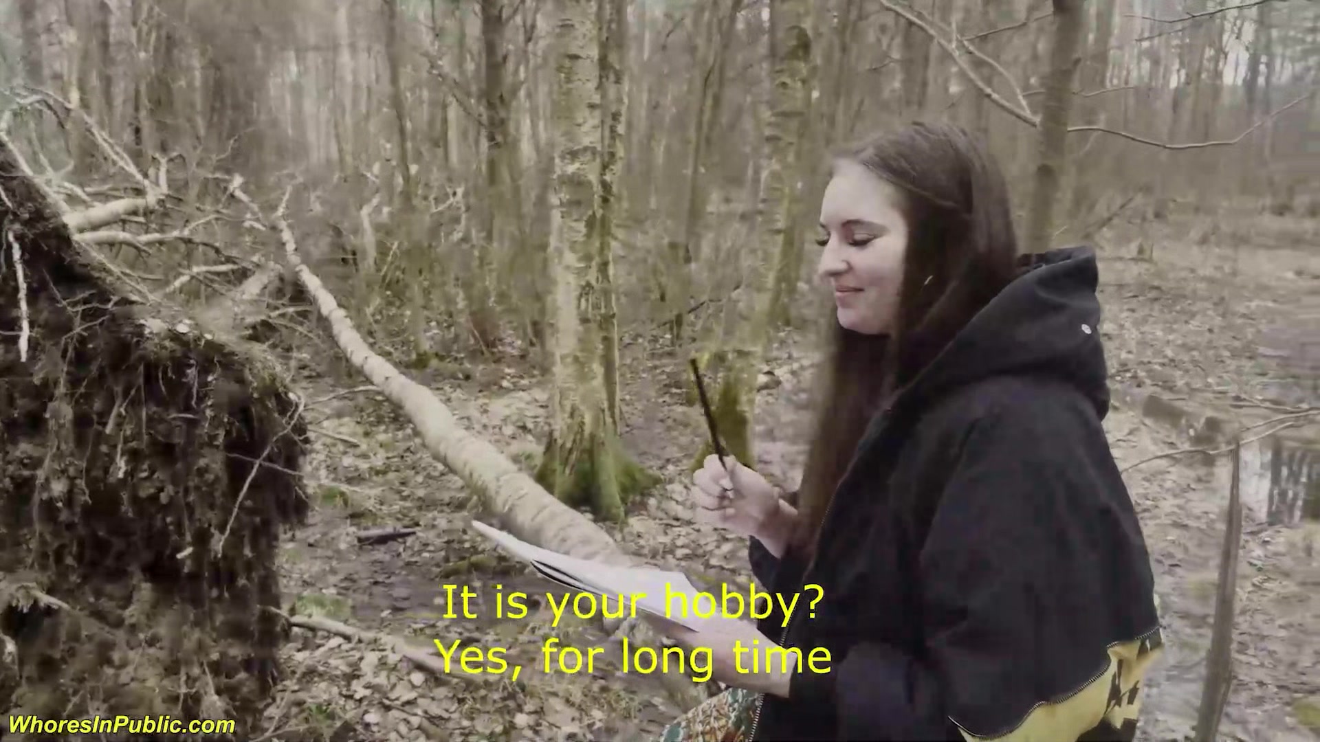 busty girl rough fucked in the forest