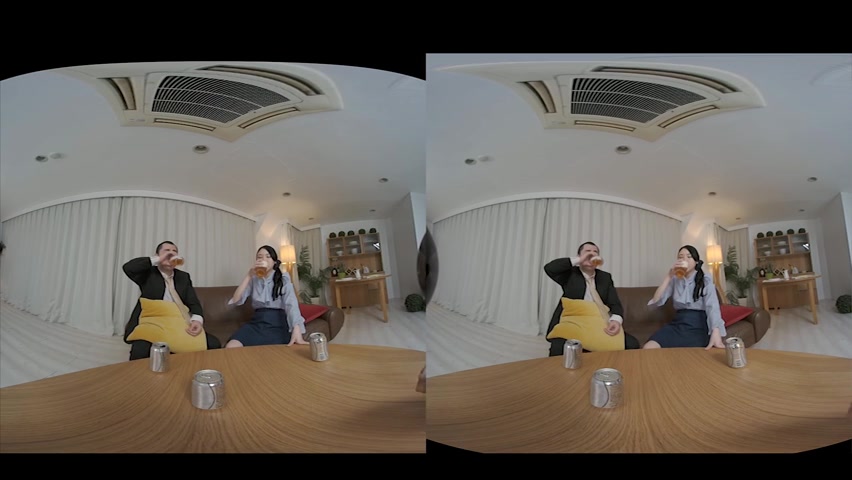 Saori Miyazawa [VR] Shh! If you don't keep quiet, you'll get caught: Next to my colleague when drinking at home - Caribbeancom