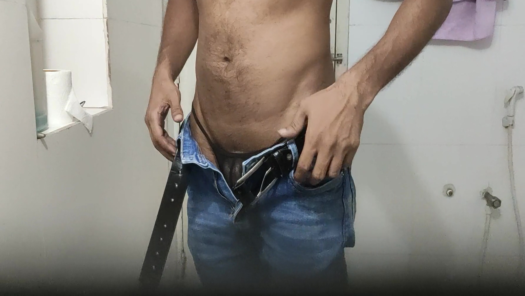 Shaved Penis With Black Thong Masturbation - Gay Porn