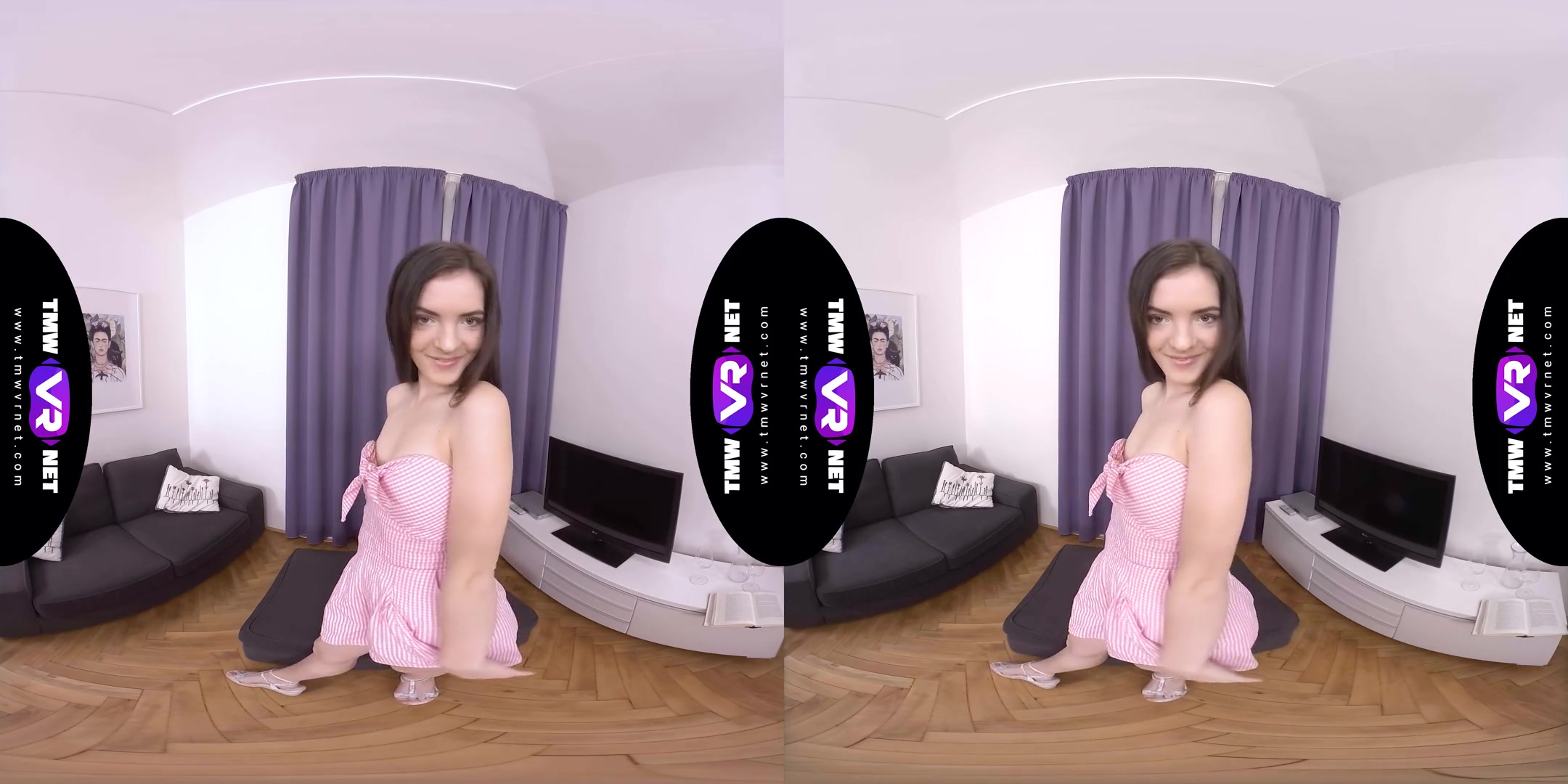 Kinky Sex Practice On Couch; Cute Brunette teen 18+ Babe