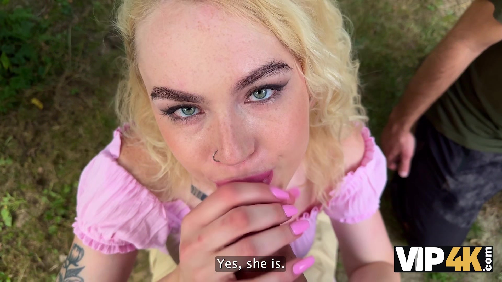 VIP4K. Tattooed blonde Greta Foss is fucking with Hunter for her salvation