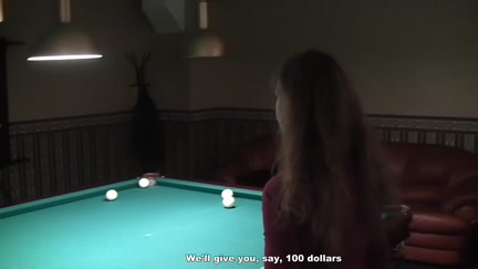 Woman with tiny whoppers fuck at pool