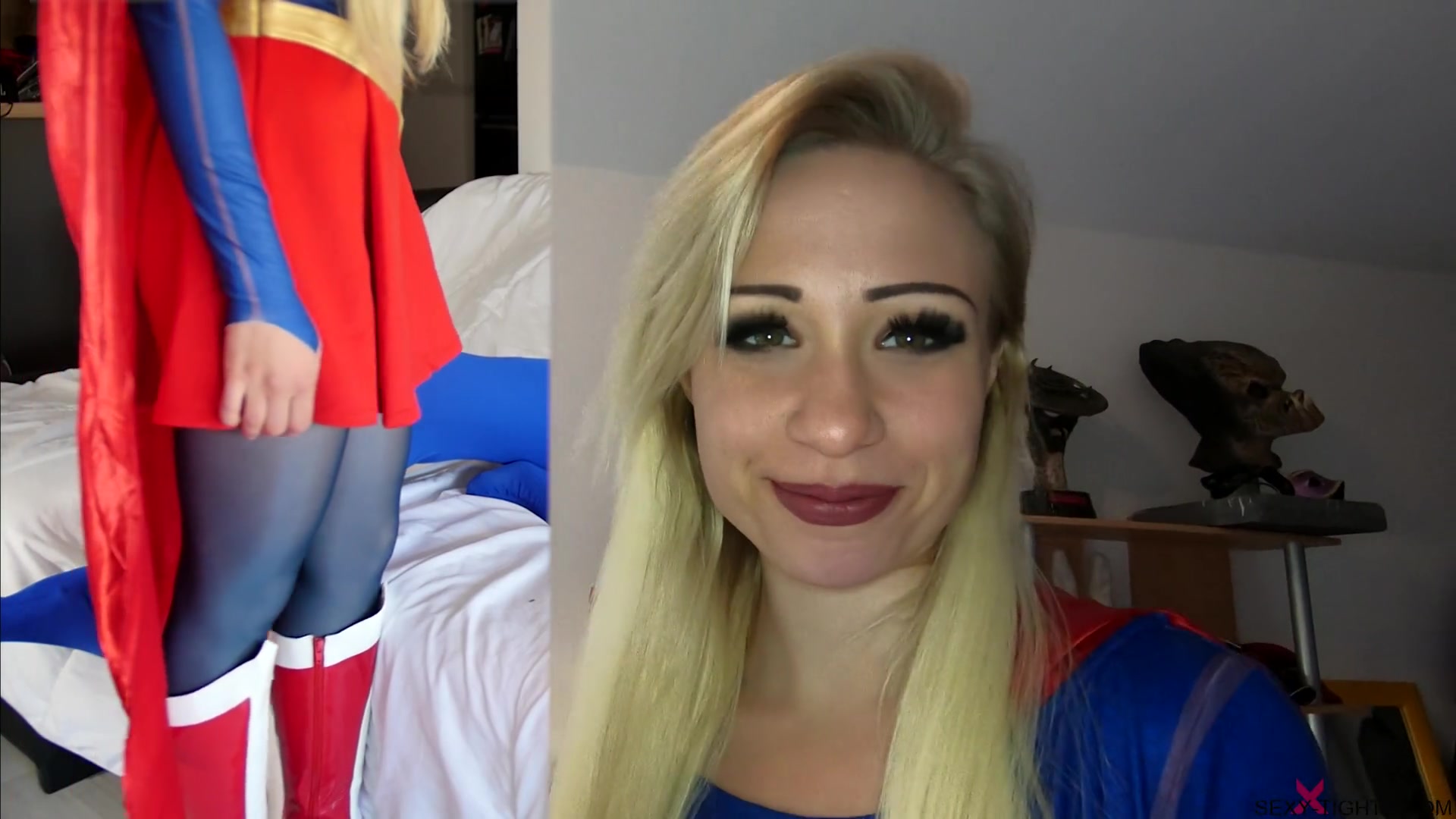 157 Gabi Gold Is Supergirl Fucked With Blue Nylon - Sex Movies Featuring Sexy Tights
