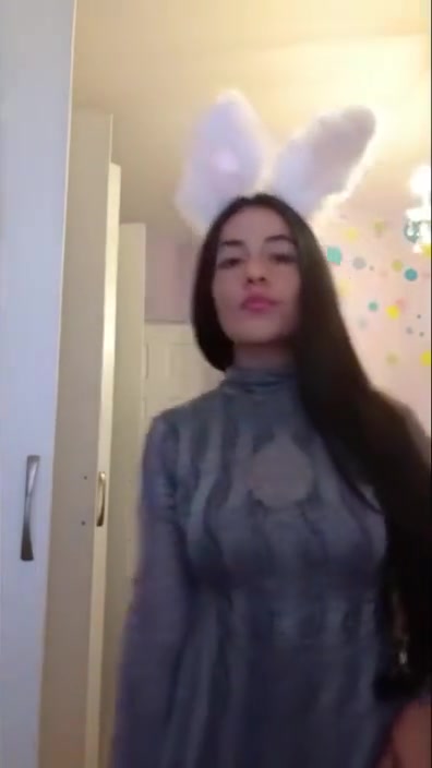 Cute teenage girl trying to show off her body in tight dress - teen 18+ strip