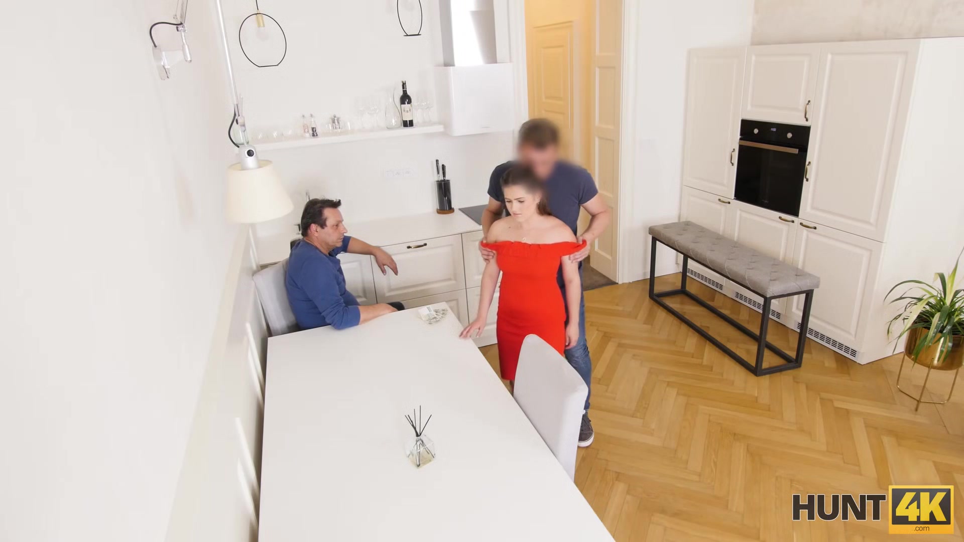 HUNT4K. Bad girl earns a lot of cash with her sexy body in front of her poor Step father