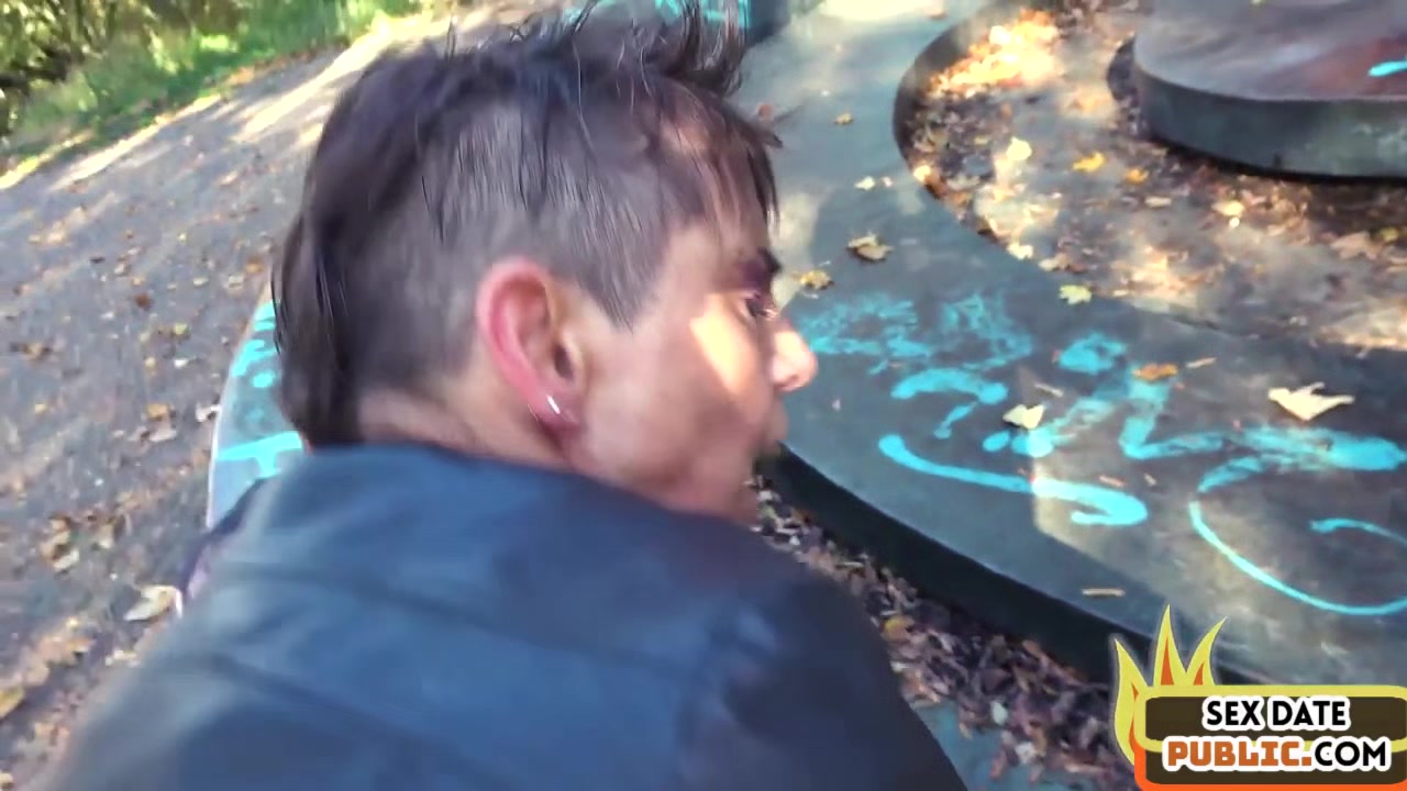 Public slut drilled by big white cock in wet pussy hole