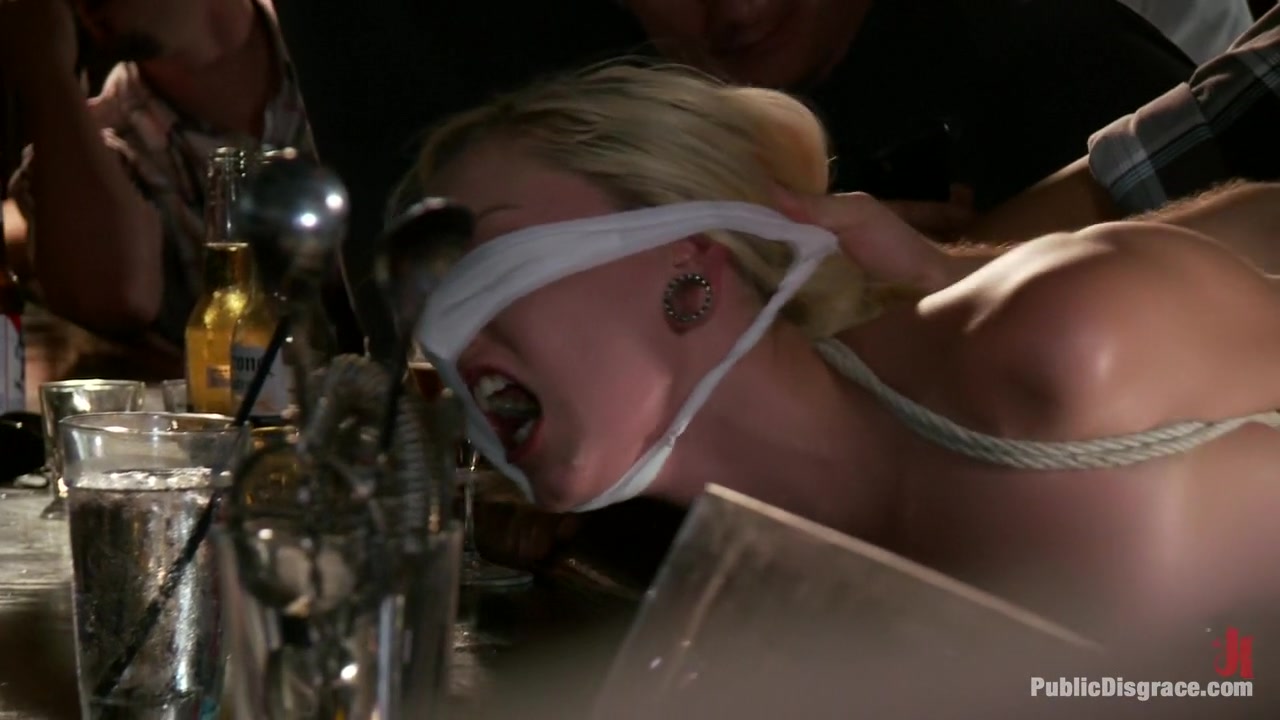 Hot Blonde Disgraced in Bar