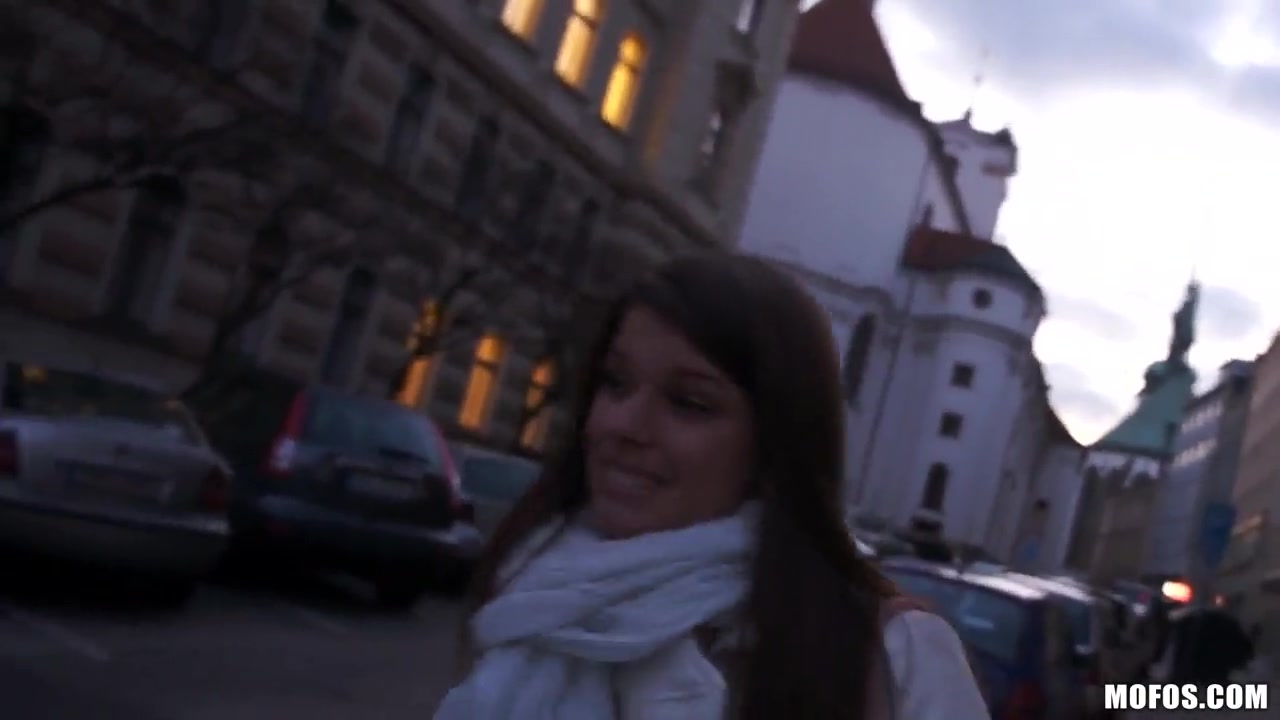 A girl on the street is offered cash for tits