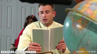 Big tit blonde teacher gets taught a lesson in fucking