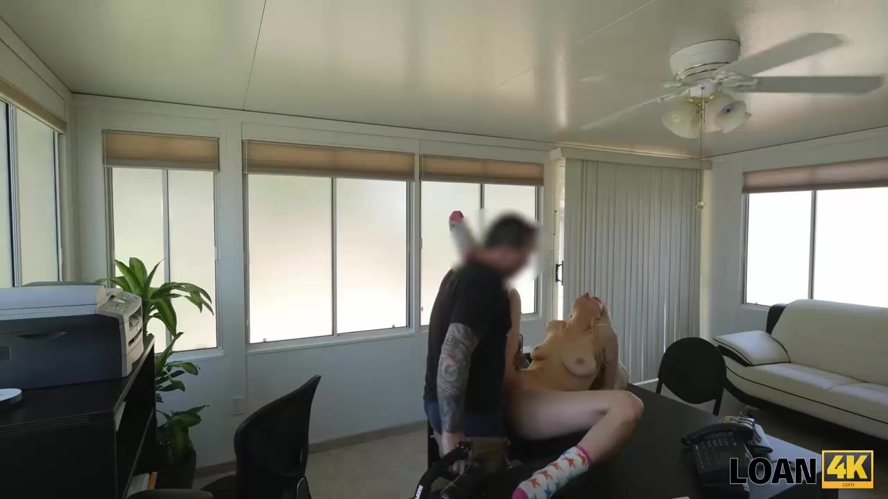 LOAN4K. Lovely blonde needs money so why gets fucked on the table