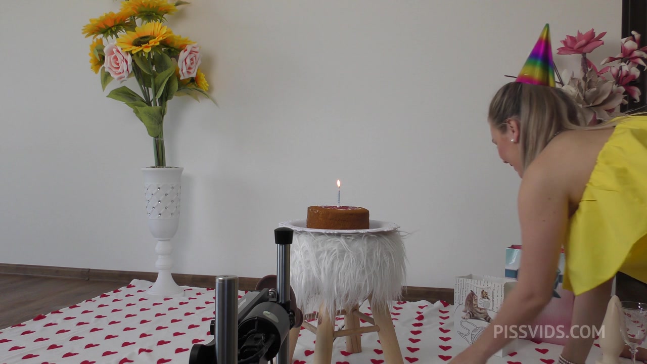 Happy B-DAY Timea Bella with drinking own piss, playing with huge toys, anal fisting, sex maschine, foot -fetish - PissVids