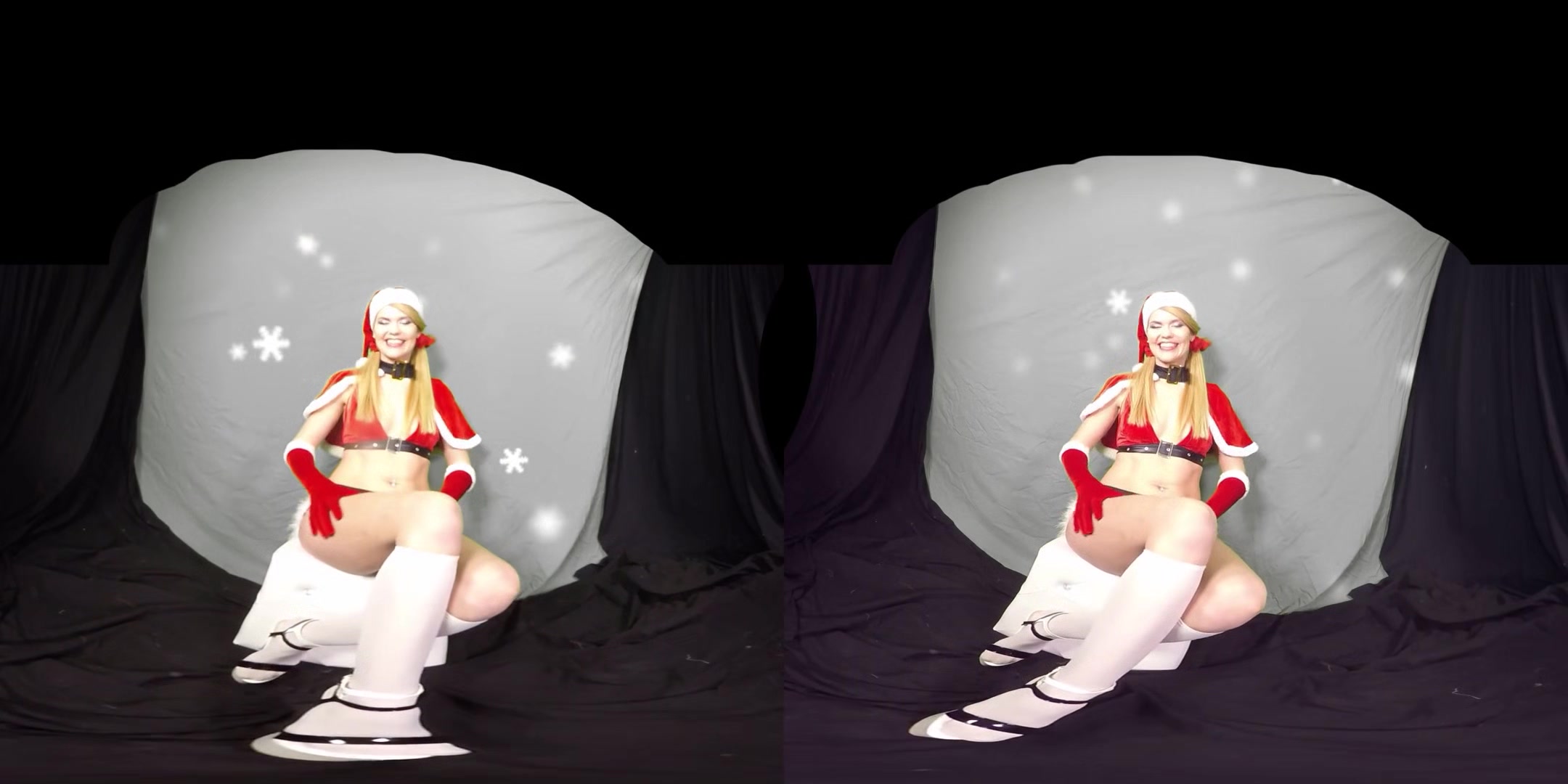 455 - Izzy Delphine; Solo Babe Christmas Special Stripease and Masturbation
