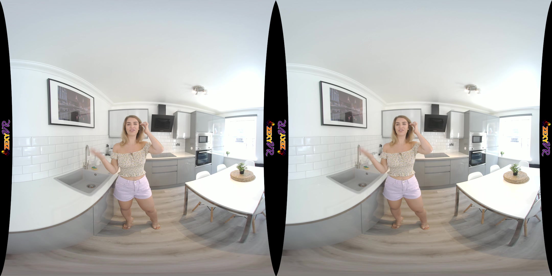 Kitchen Strip featuring Katie Louise - ZexyVR