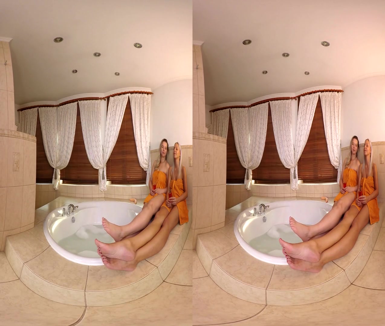 Jacuzzi Time - Lesbian Toying Licking Tub - SexLikeReal