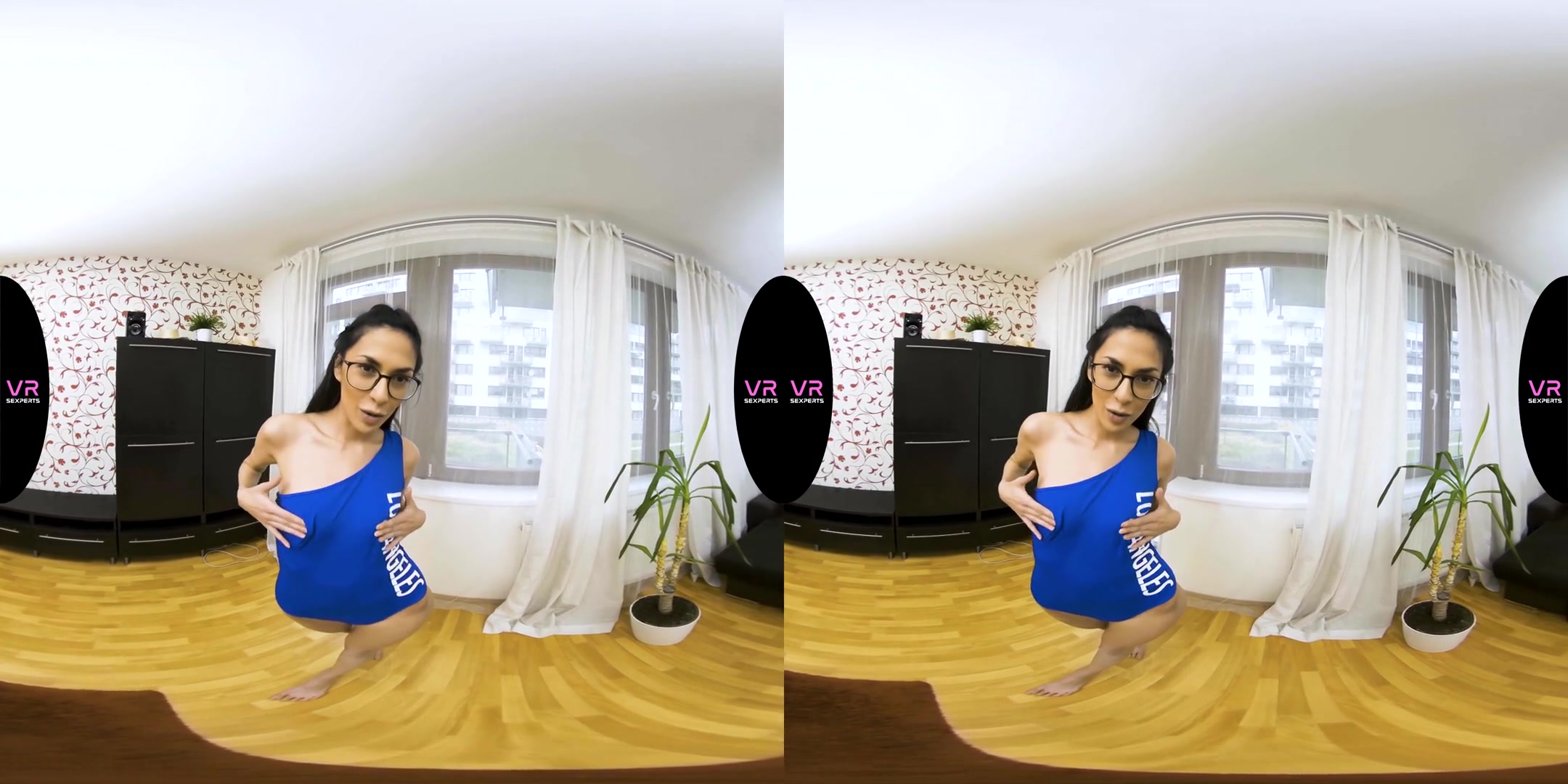 Sporty teen 18+ with Glasses Gets Off on Her Couch - SexLikeReal