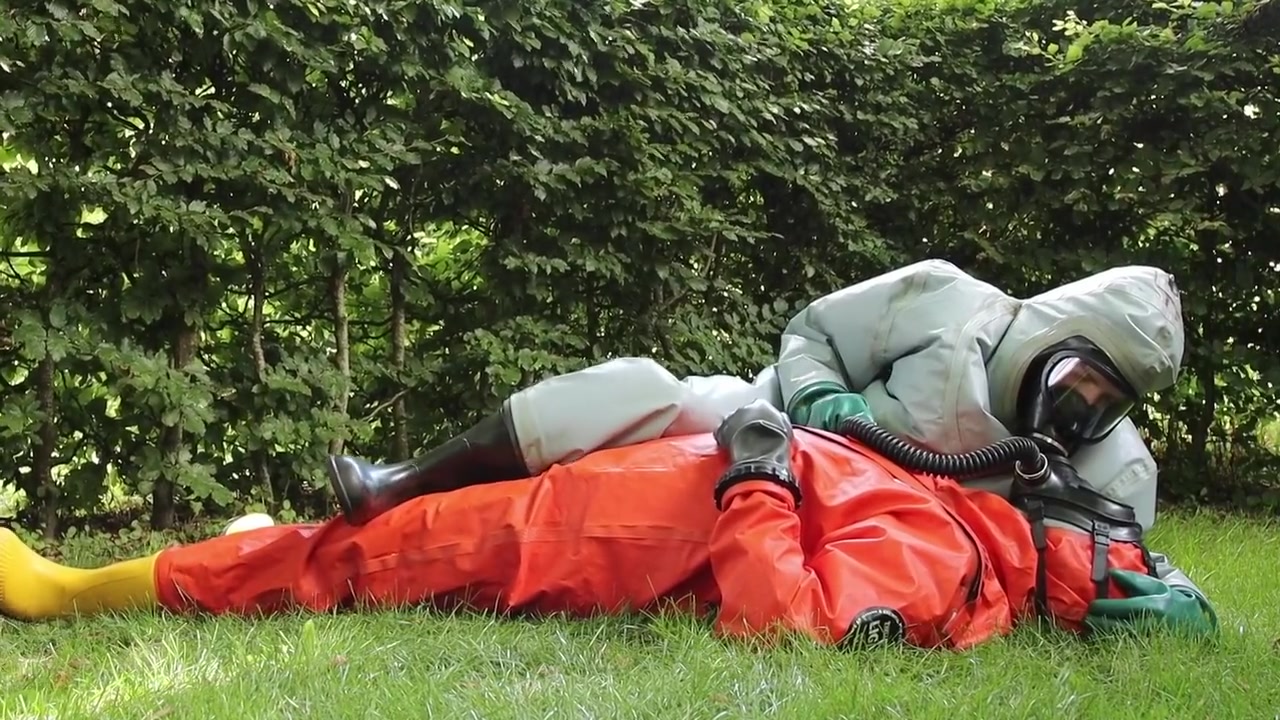 Chemical Hazmat Rubber Suit Action 2