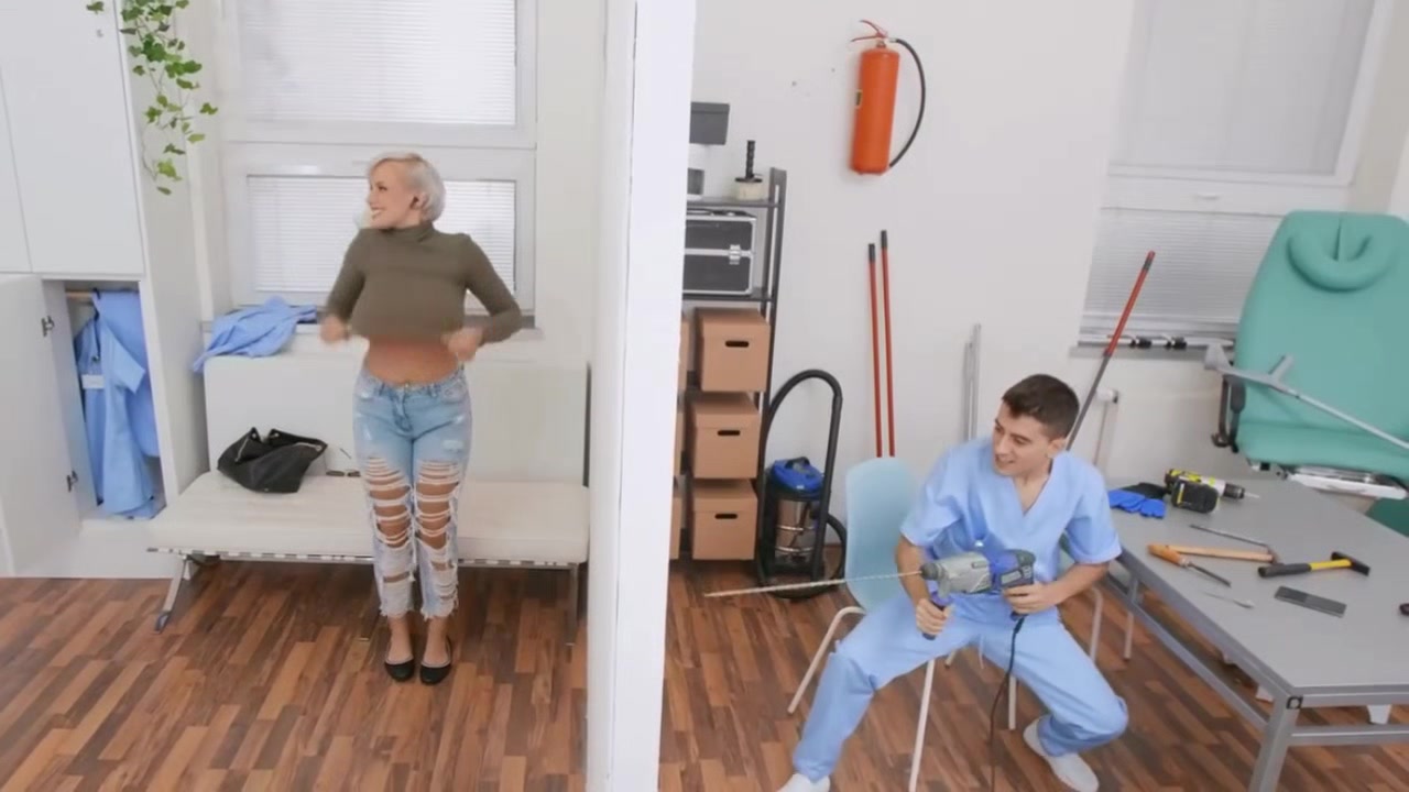 nurse gets a glory hole ass fuck
