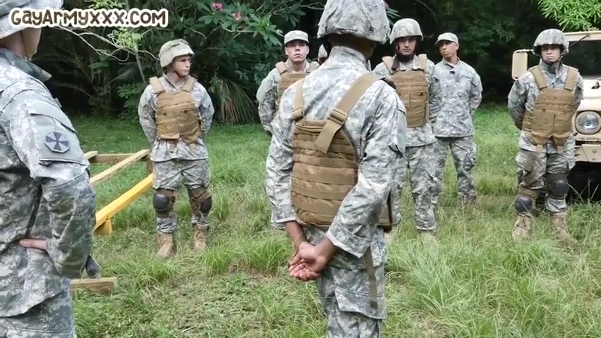 Athletic Army Ebony Fucked Outdoor In Front Of Colleagues