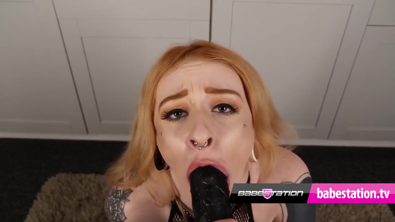 British Redhead Pornstar Gags On Huge Dildo - Azura Alii