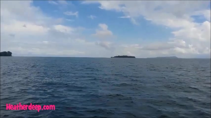 Heather deep go out on the boat and walk in the deep jungle gives a quick blowjobs deepthroat