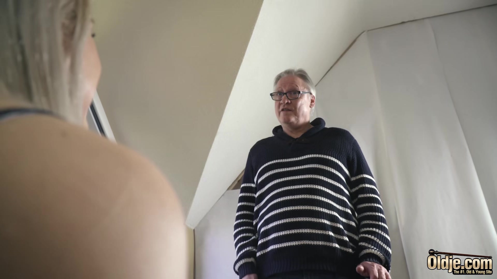 Horny teen 18+ rides grandpa cock then sucks it deepthroat